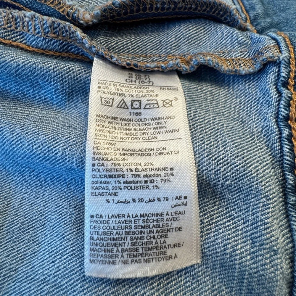 Old Navy Kids Denim Jacket Medium Wash Blue Cotton Blend Size S 6-7